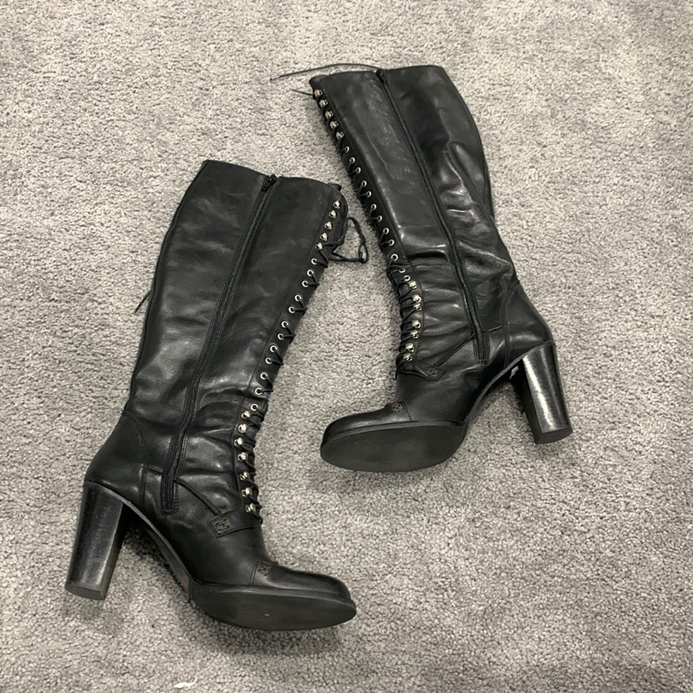 Charles David leather lace up boot